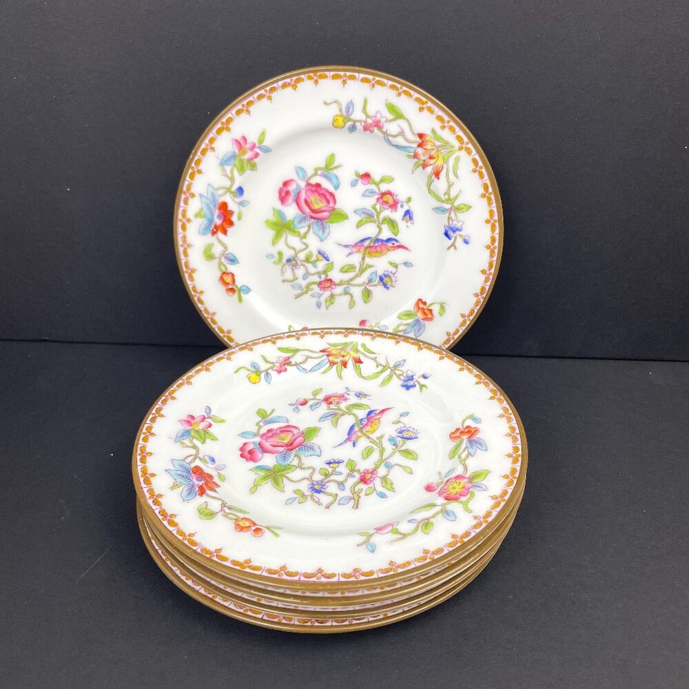 Set of 5 Coalport “Pembroke” 6316 Saucers –5.75” Diameter – Made in England